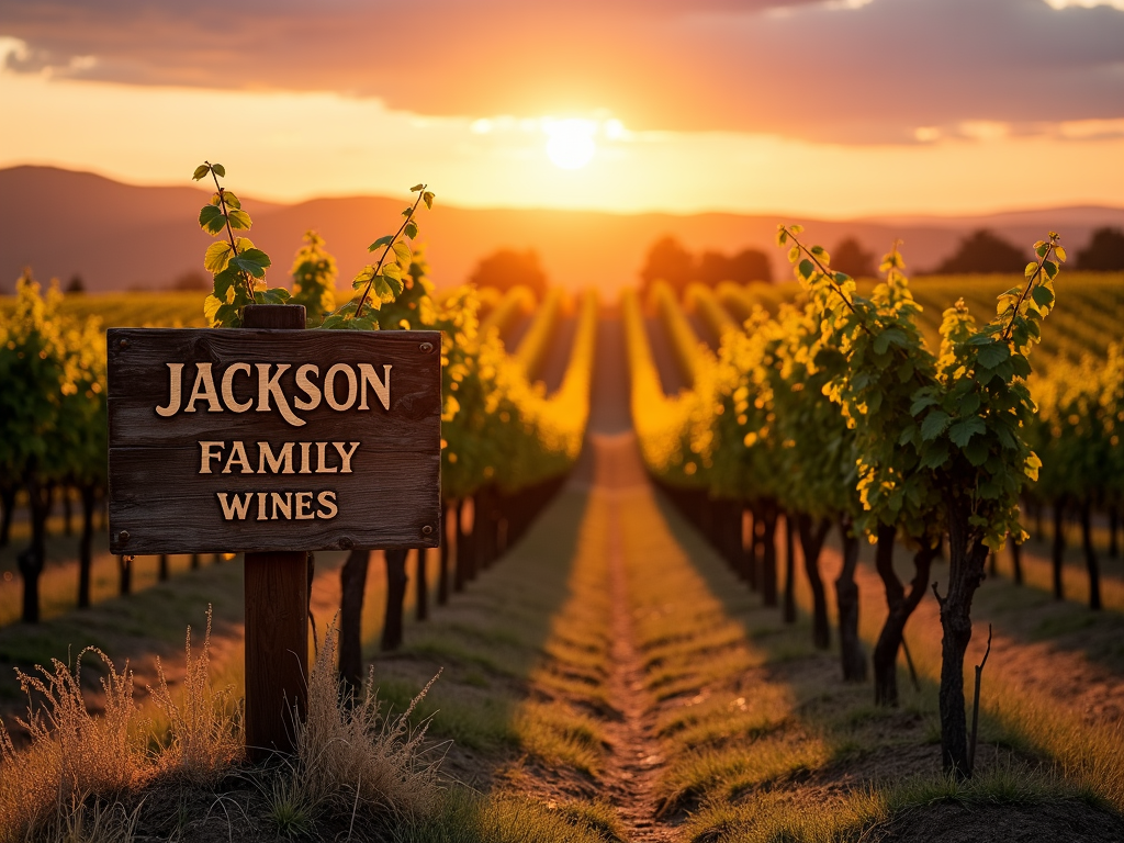 Jackson Family Wines vineyard at sunset