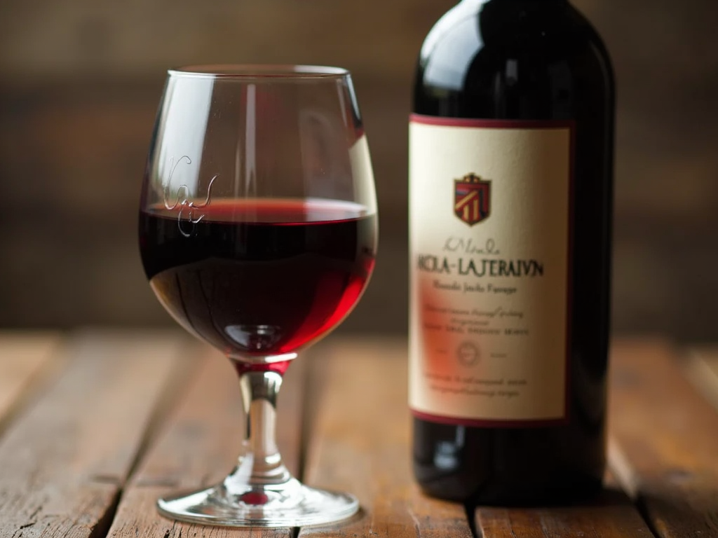 Glass of red wine with Kendall-Jackson bottle