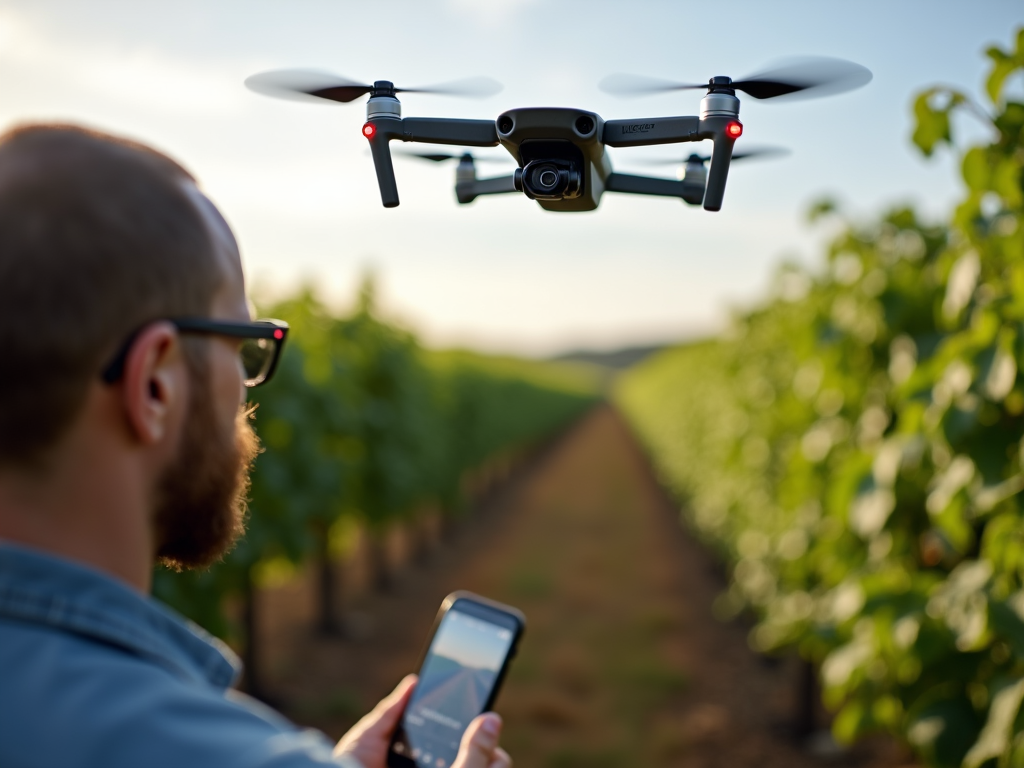Drone monitoring vineyard health
