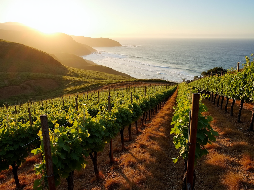 Sonoma Coast vineyard near the Pacific Ocean.