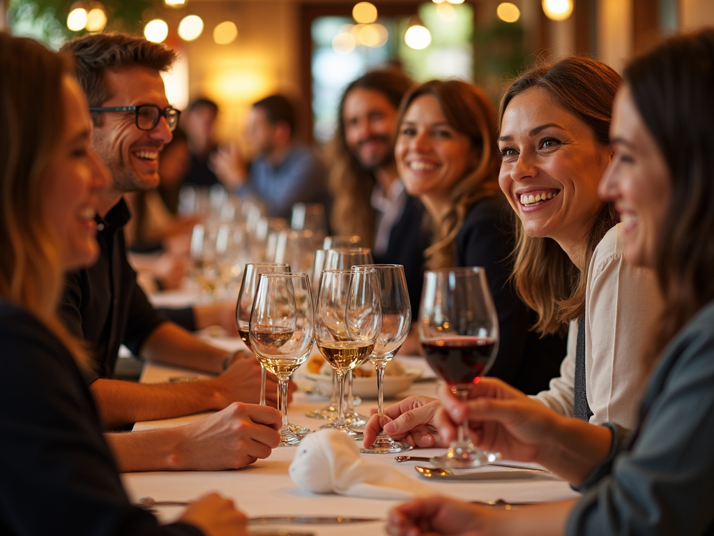 Wine club members at a tasting event