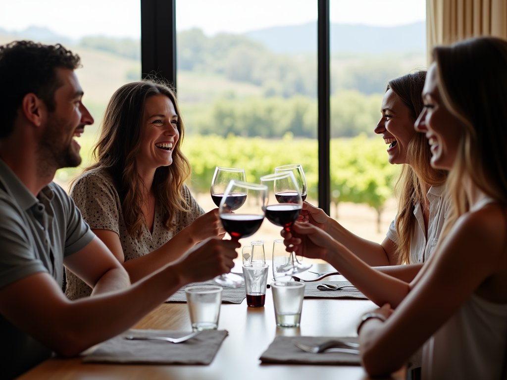 Friends enjoying a wine tasting