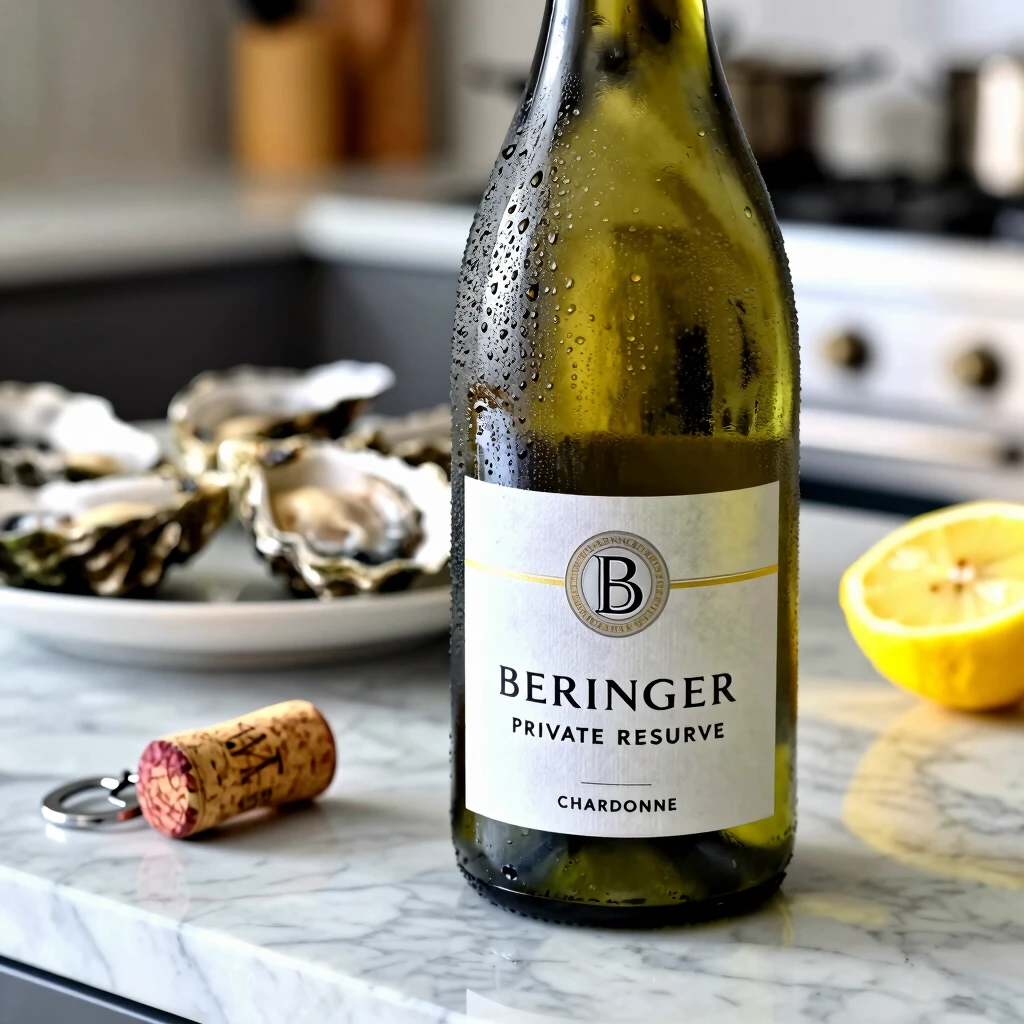 Elegant Beringer Private Reserve Chardonnay bottle ready for pouring