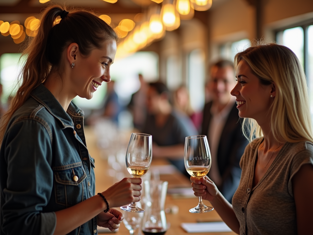 A wine expert sharing their knowledge at a tasting event.