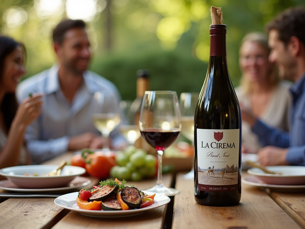 La Crema Pinot Noir at outdoor dinner