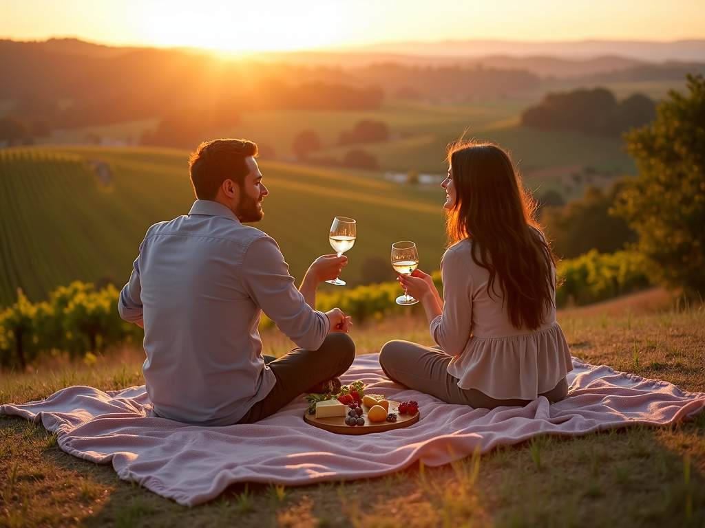 A romantic picnic for two at a Sonoma winery.