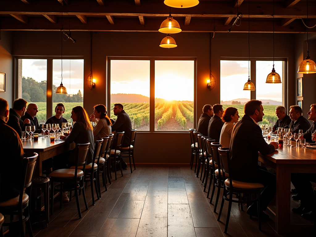 Tasting room in Sonoma County at sunset