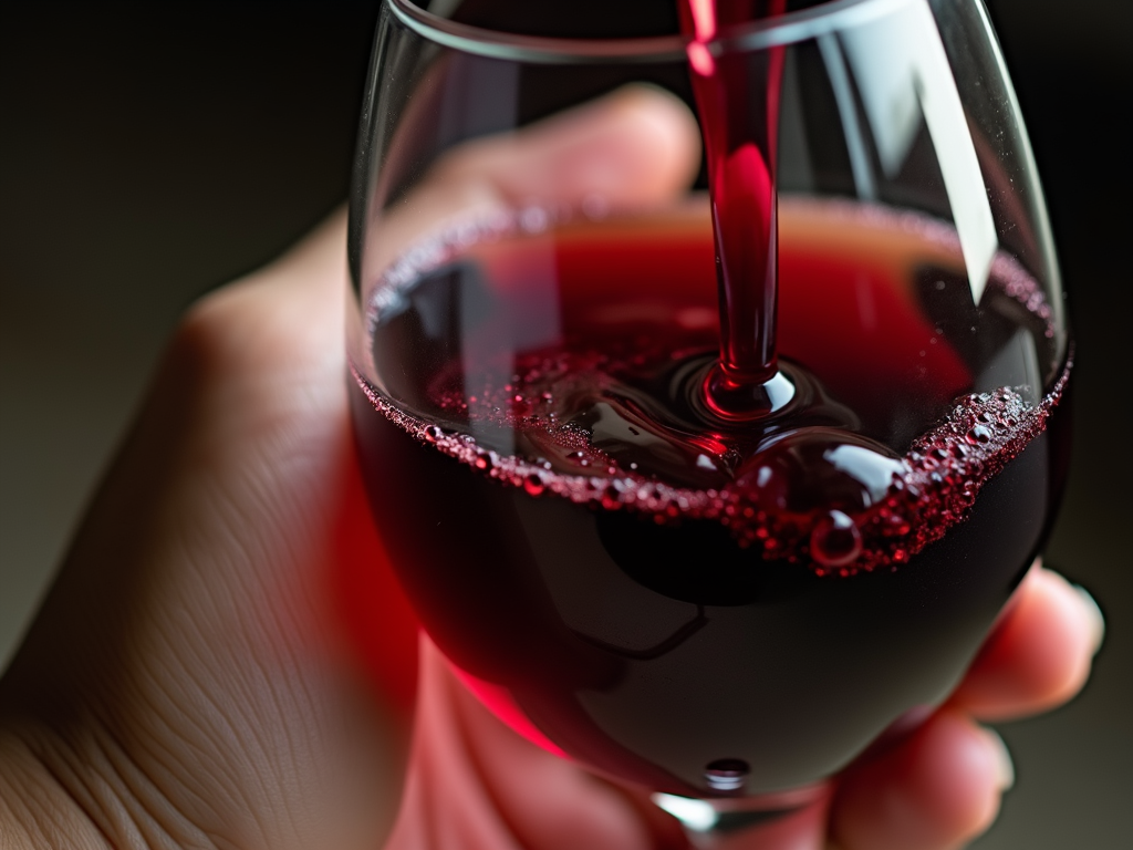Swirling wine to observe its viscosity
