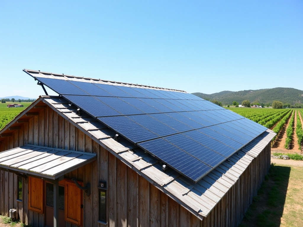 Winery with solar panels