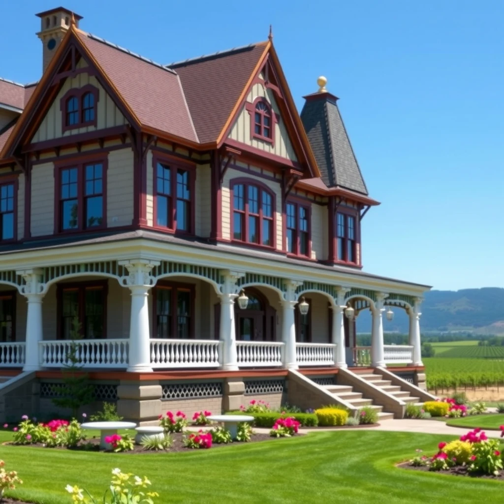 The historic Rhine House at Beringer Vineyards, a stunning Victorian mansion in Napa Valley