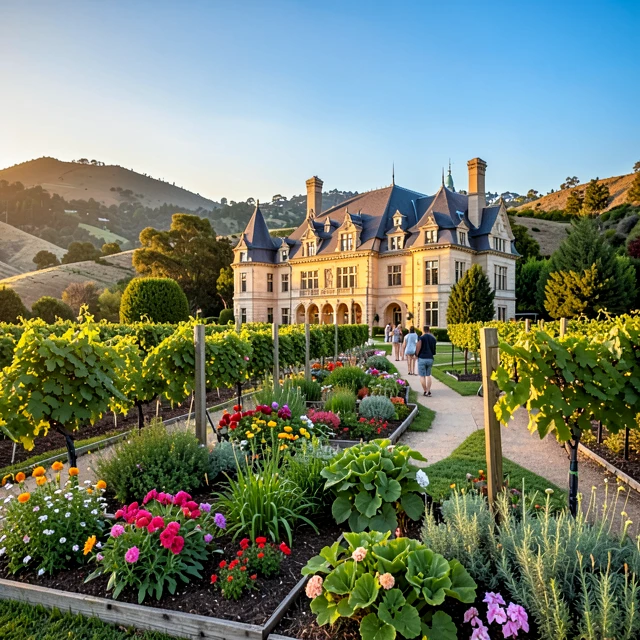 Kendall-Jackson Wine Estate & Gardens with chateau and lush culinary gardens in Sonoma County