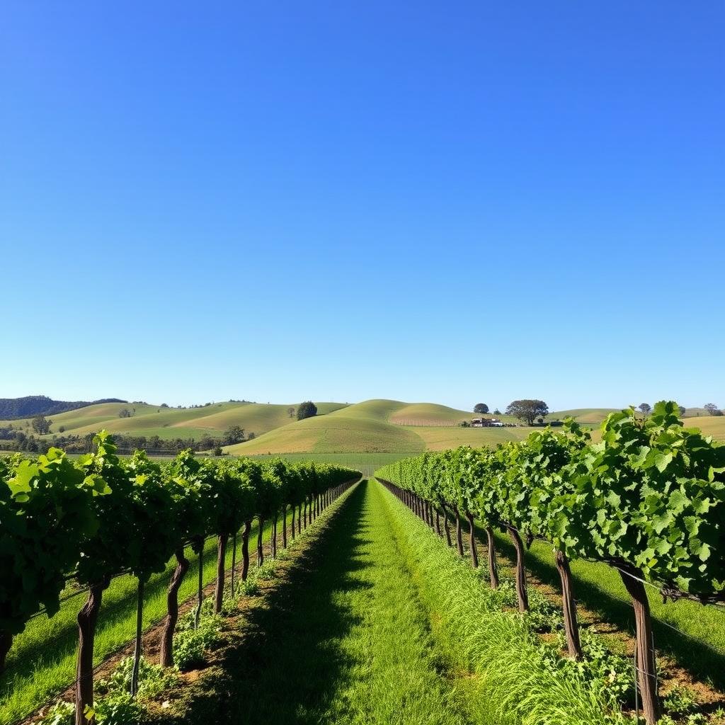 Vineyard with cover crops in Sonoma County.