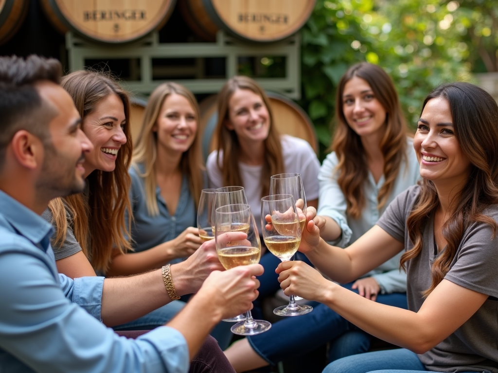 People toasting at Beringer wine tasting event