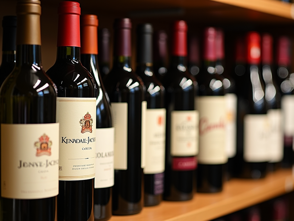 Jackson Family Wines bottles lined up on a shelf