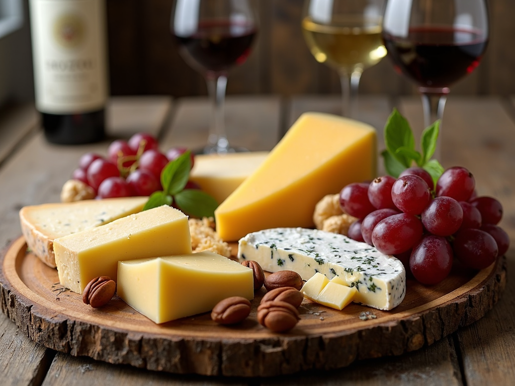 Wine and cheese pairing platter