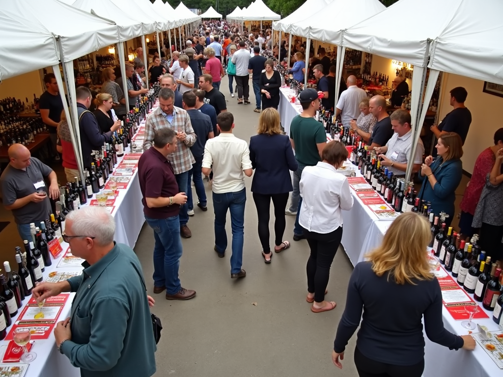 A wine festival with tastings from various wineries.