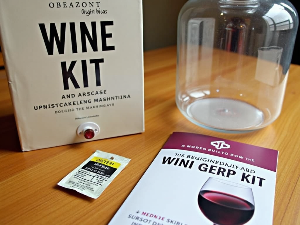 Beginner’s winemaking kit with essential tools and guidebook