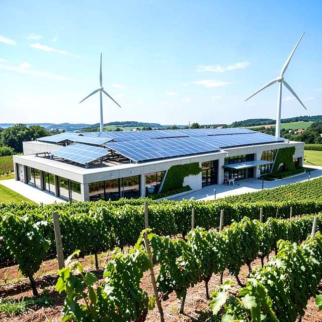 Sustainable winery powered by solar and renewable energy