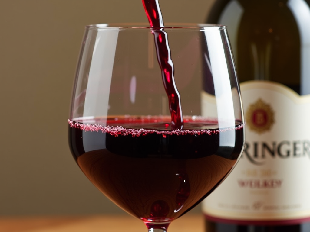 Pouring Beringer wine