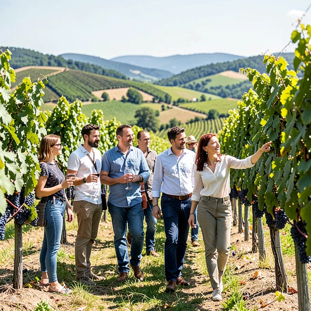 Wine Scholar Guild study abroad tour in French vineyard