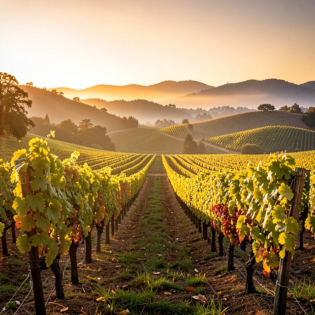 Scenic Sonoma vineyard at golden hour under Jackson Family Wines stewardship