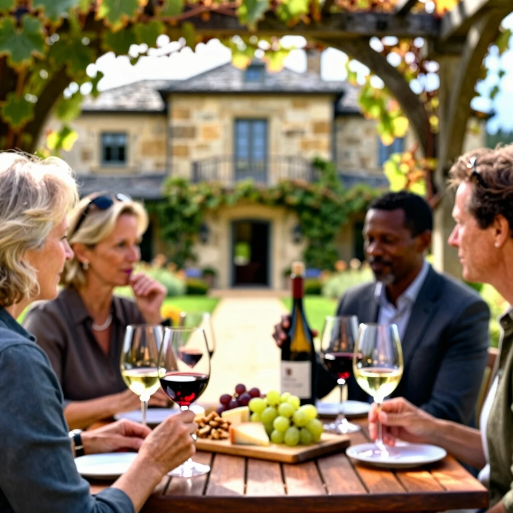 Group wine tasting session at historic Beringer Winery