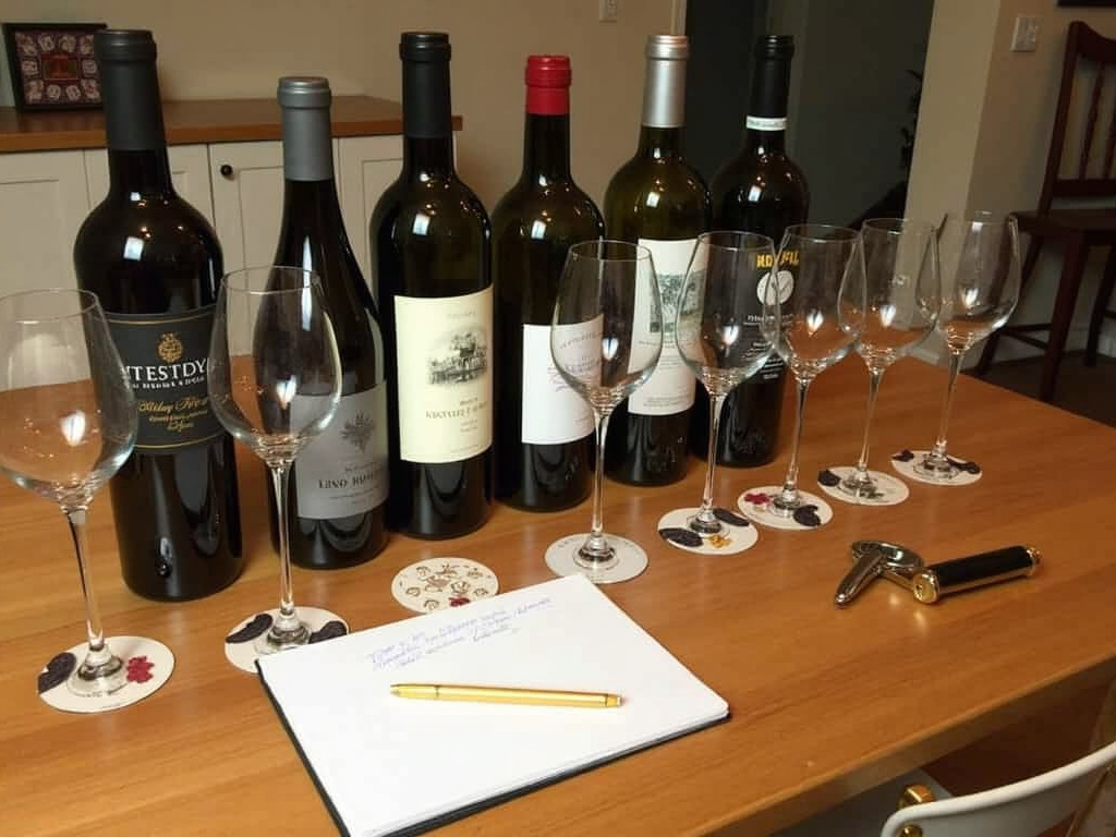Wine tasting setup at home