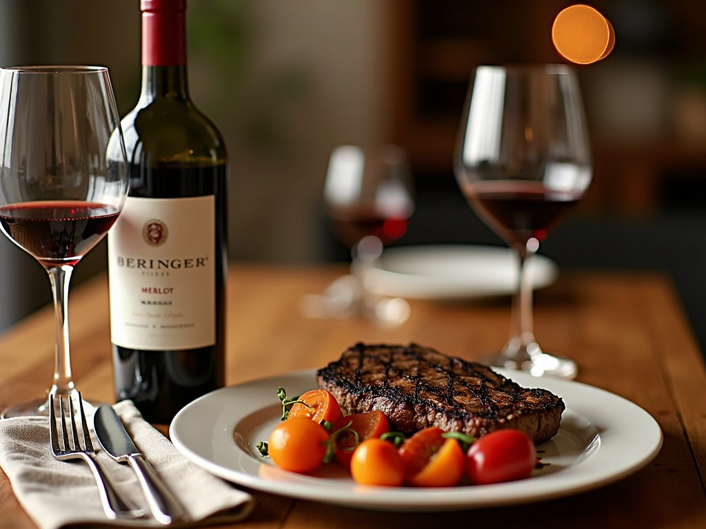 Beringer Merlot with dinner