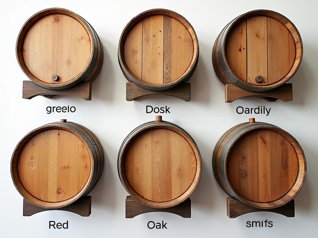 Different types of oak barrels used for aging wine