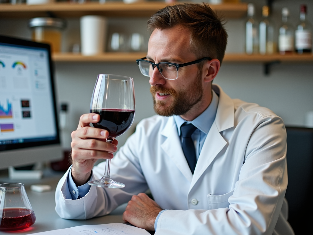 Winemaker testing wine at Jackson Family Wines