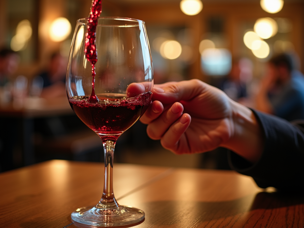 Wine glass being swirled
