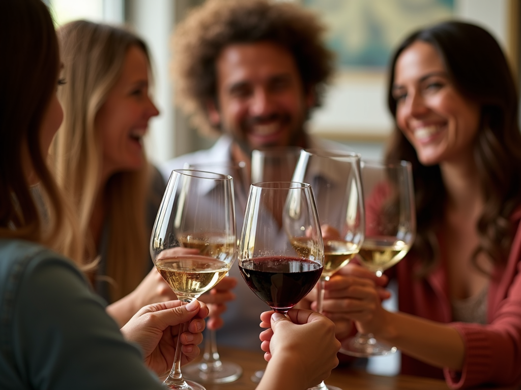 Friends enjoying Beringer wine together.