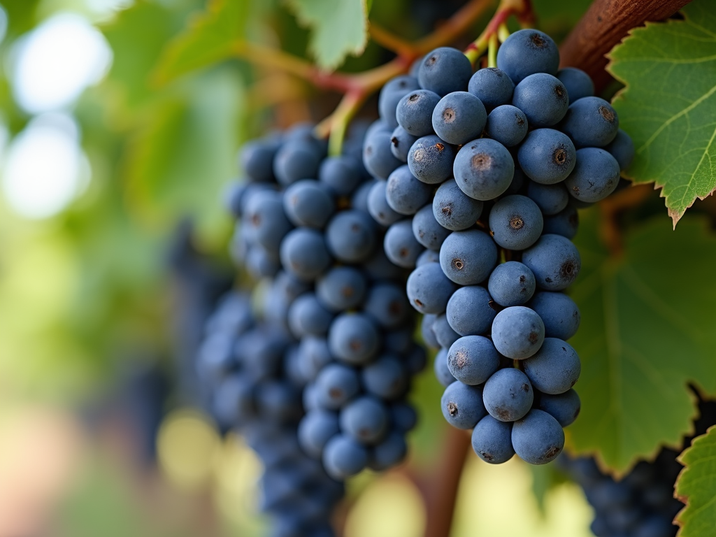 Ripe grapes on the vine
