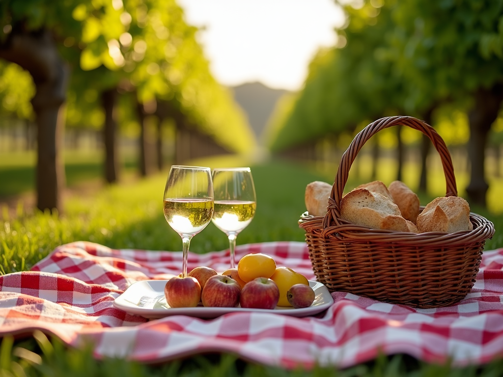 Picnic in Napa Valley vineyards