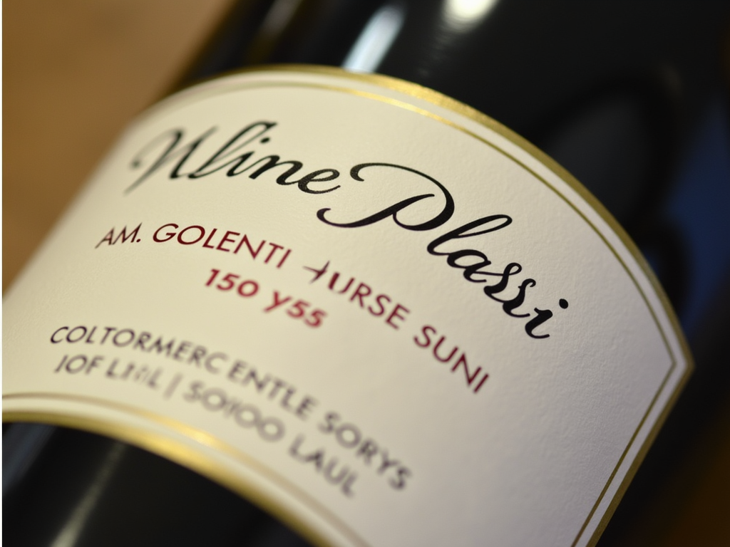 Detailed view of a wine label