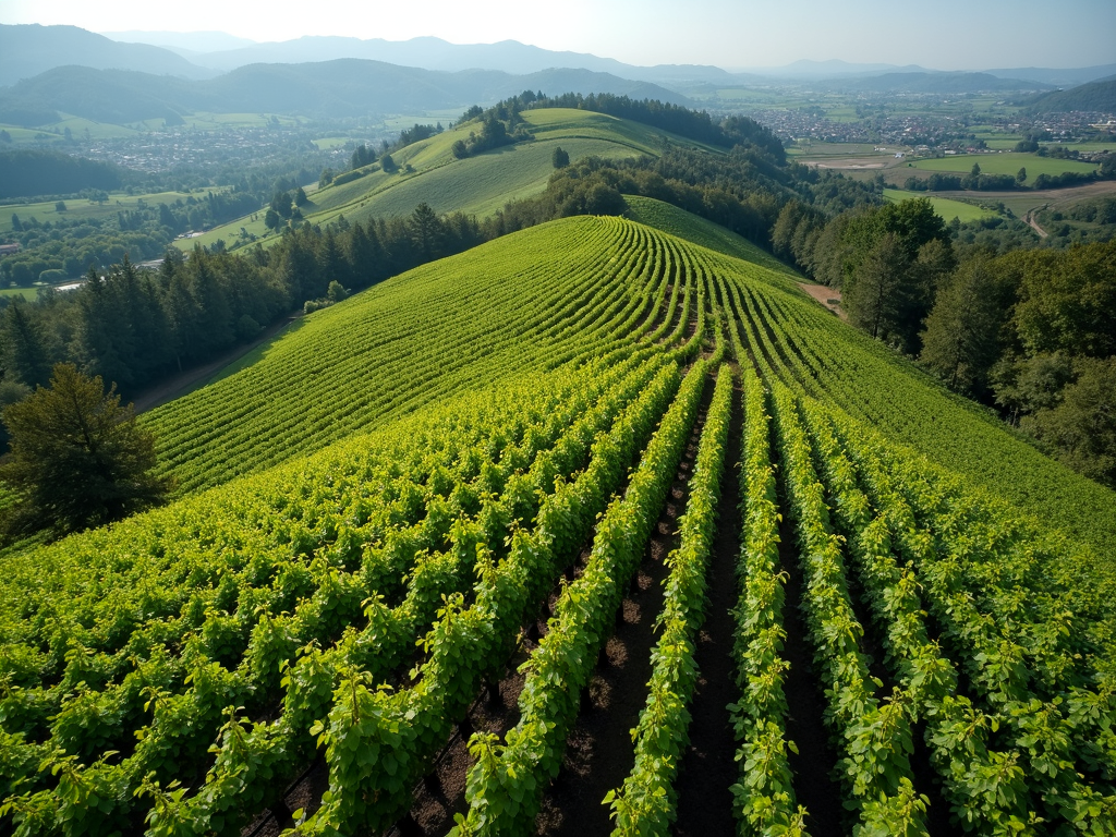 Grapevines in a picturesque vineyard under the sun.