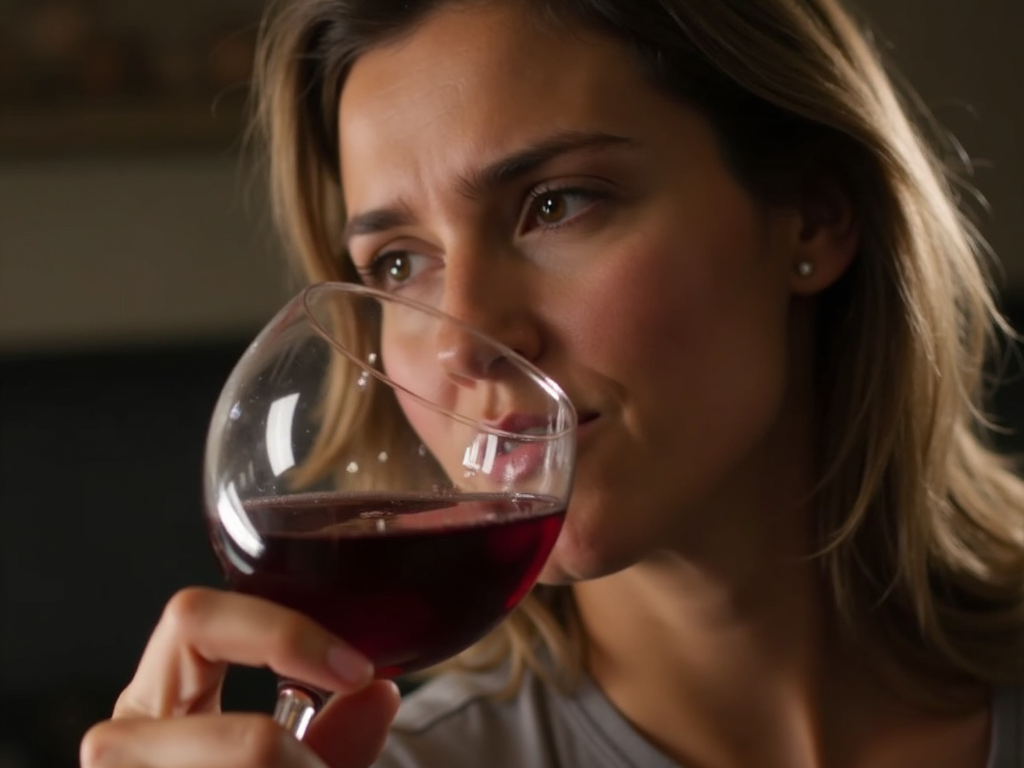 Swirling wine in a glass