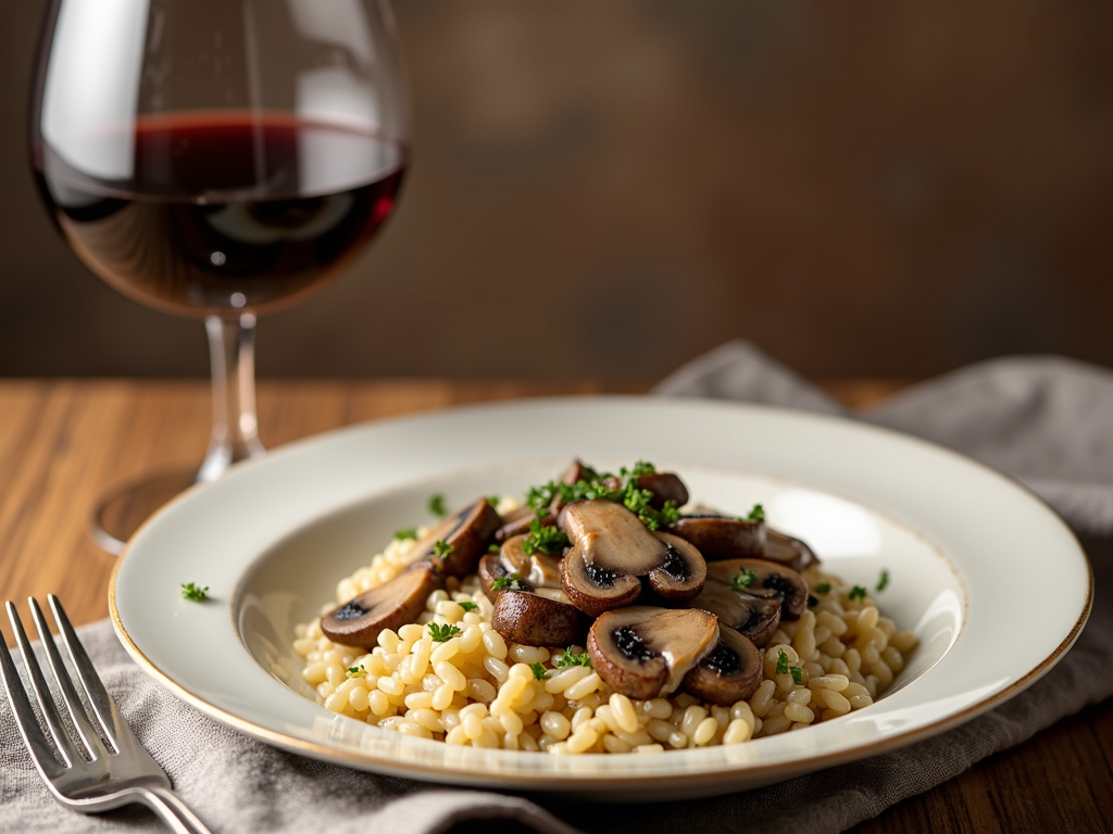 Pinot Noir and mushroom risotto pairing