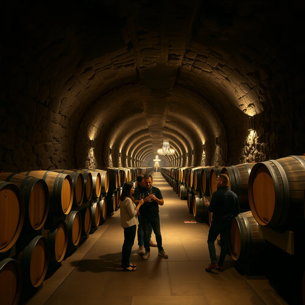 Guided tour and wine tasting inside Beringer's historic underground caves