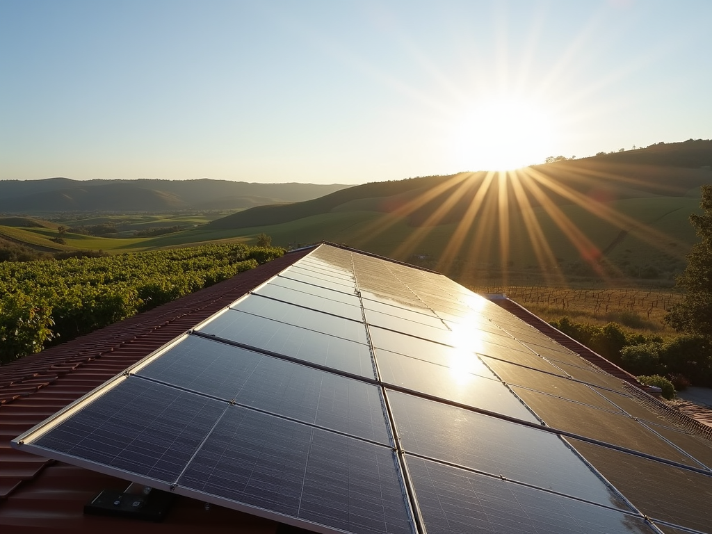 Solar panels on a Jackson Family Wines winery