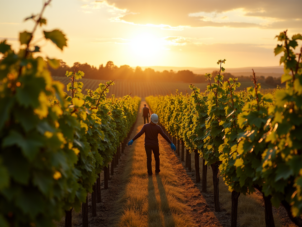 AI-generated image of Jackson Family Wines vineyard during harvest