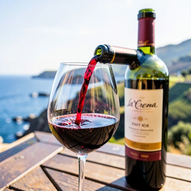 Pouring La Crema Sonoma Coast Pinot Noir wine
