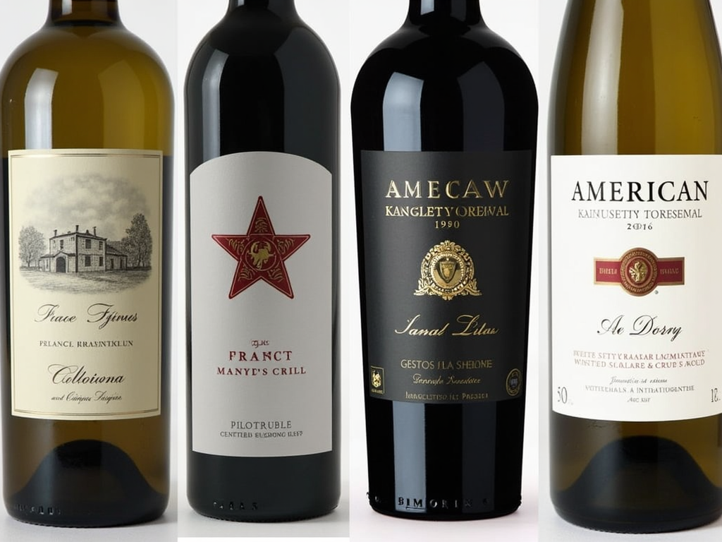 French and American wine labels