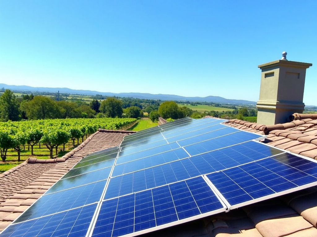 Solar panels at Beringer Vineyards, part of their sustainable energy initiatives.