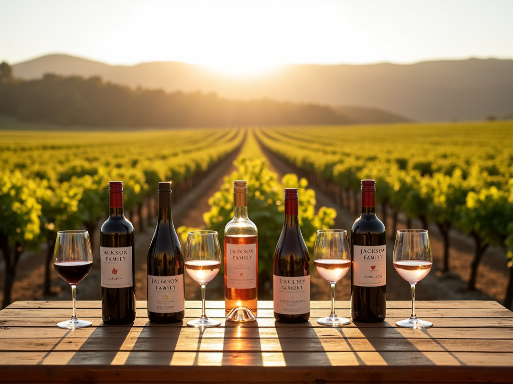 Display of Jackson Family Wines bottles