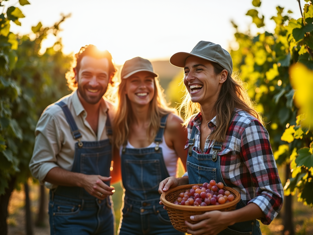 Vineyard workers enjoying a break.