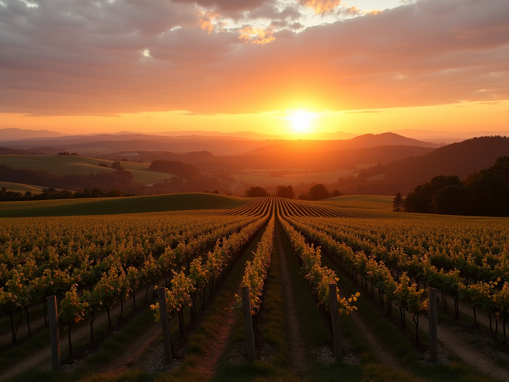 Sunset at Beringer Vineyards