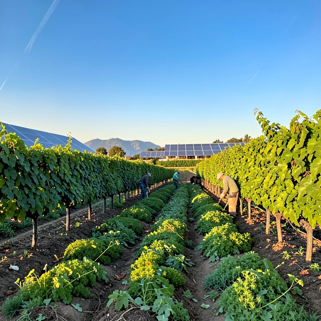 Sustainable vineyards of Jackson Family Wines in Sonoma County with regenerative practices