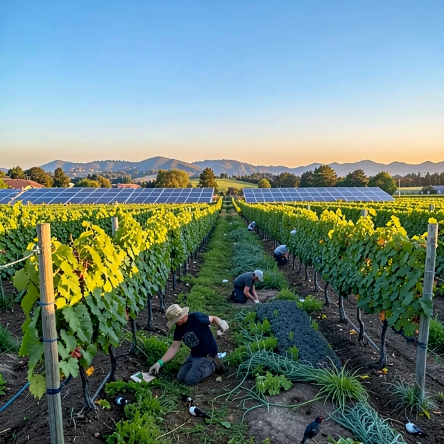 Sustainable vineyard in Napa Valley with eco-friendly features