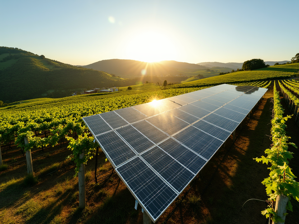 Vineyard with solar panels